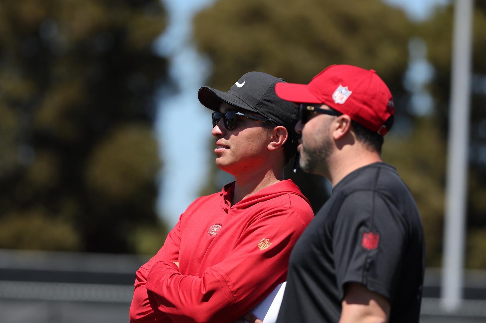 Max Molz at a 49ers practice