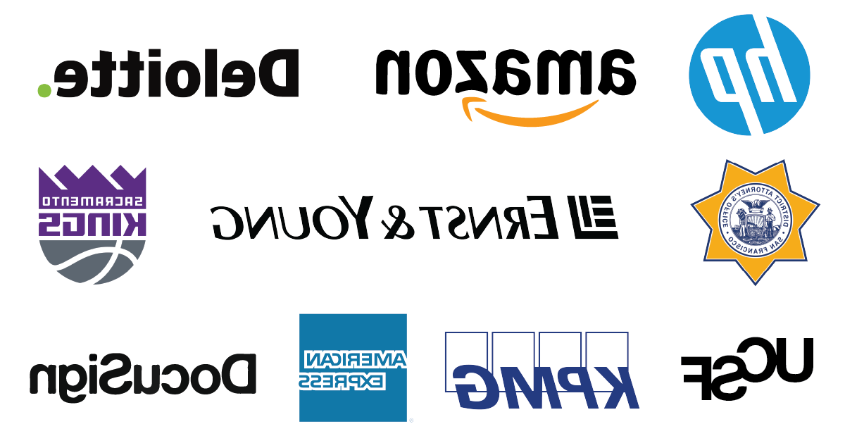 HP, 亚马逊, 德勤, SF District Attorneys Office, 恩斯特 & Young, Sacramento Kings, UCSF, KPMG, American Express, and Docusign logos