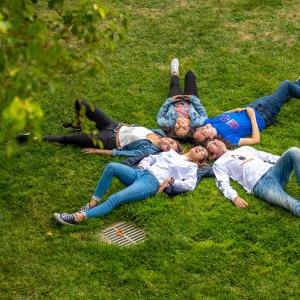 Students hangout after class