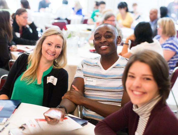 students sitting around at a table