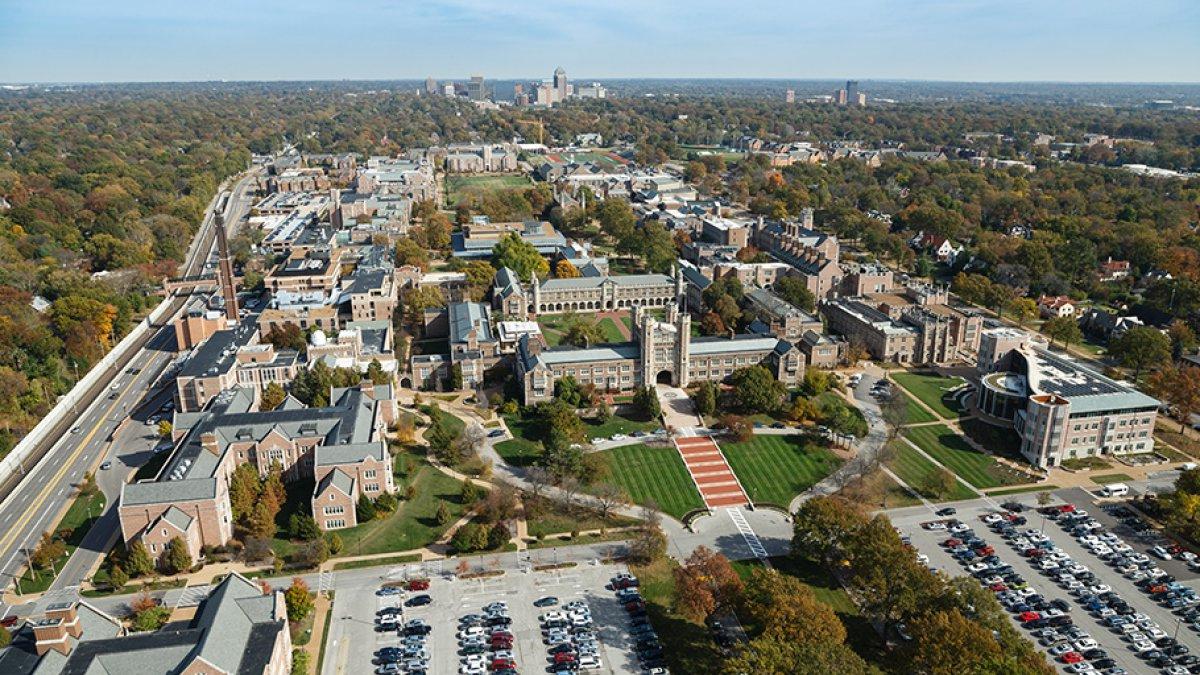 An aerial view of Washington University in St. 路易